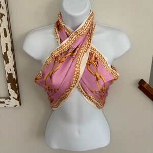 Satin Wrap Scarf Top Floral Chains Size Small